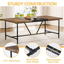 Tribesigns 70.8 x 35.4 inch Large Dining Table for 6-8, Industrial Rustic Kitchen Dining Room Table, Rectangle Dinner Table with Tube Metal Frame for Kitchen, Living Room, Brown