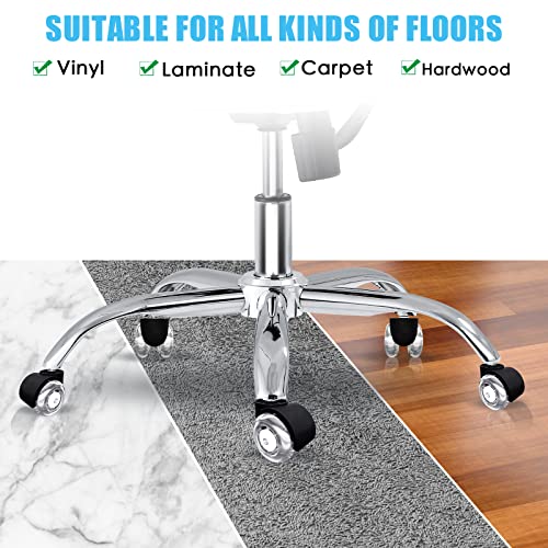 Office Chair Casters Wheelsï¼ˆSet of 5) - 2" Heavy Duty Mute Desk Chair Wheels Replacement 2200Lbs- Office Chair Wheels for Hardwood Floors- Universal Fit Wheels for Office Chair