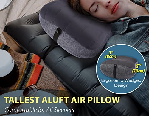 TREKOLOGY Camping Pillow Aluft Pro, Large Inflatable Camping Pillows for Sleeping, Travel Beach Pillow Inflatable Pillow Inflatable Cushion Blow Up Pillow for Camping Pillows Compact Inflatable Pillow