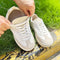 ZHENTOR Elastic No Tie Shoe Laces, Stretch Tieless Shoelaces for Adults and Kids Sneakers Shoe Strings, K05-white(2 Pairs), 2 pairs