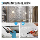 Art3d PVC Drop Ceiling Tiles, Easy Glue-up Panels for Ceiling, Wall Decoration, 60x60 CM, 12 Pcs, White Floral