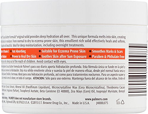 Palmer's Cocoa Butter Formula Daily Skin Therapy Solid Lotion with Vitamin E, Body Moisturizer for Extremely Dry Skin, Softens and Soothes, 7.25 Ounces (Pack of 3)