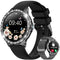 Smart Watch for Women with Make/Answer Call IP67 Waterproof Fitness Activity Tracker 1.32" HD Touchscreen Compatible iOS Android Fashion Smartwatches Black Diamond Stainless Steel Watch