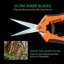 VIVOSUN 6.5" Gardening Hand Pruner Pruning Shear with Straight Stainless Steel Blades Orange