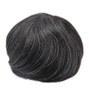 Black Mixed Grey Toupee for Men Mens Natural Hairpiece Remy Human Hair Unit (1B20)