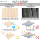 VOUNOT Sun Shade Sail Rectangle 5m x 3m with Fixing Kit, 95% UV Block Breathable HDPE Awning, Sunscreen Canopy for Outdoor Garden Patio Lawn, Ivory