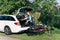 Westfalia BC 60 Bike Rack for The Trailer Hitch | Towbar Carrier for 2 Bicycles | Suitable for E-Bikes | Foldable