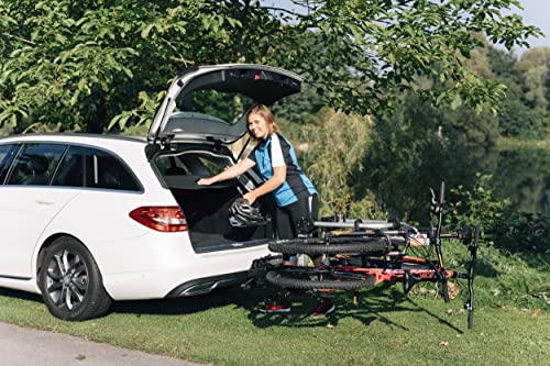 Westfalia BC 60 Bike Rack for The Trailer Hitch | Towbar Carrier for 2 Bicycles | Suitable for E-Bikes | Foldable