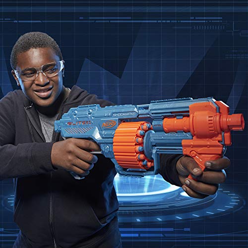 Nerf Elite 2.0 - Shockwave RD-15 Blaster - Pump Action - 30 Nerf Darts - 15-Dart Rotating Drum - Built-In Customizing Capabilities - Toys For Kids - E9527 - Ages 8+
