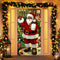 Christmas Door Cover Decoration Christmas Santa Claus Door Cover Xmas Door Hanging Banner Christmas Santa Background Banner for Home Front Door Holiday Christmas Decoration (Bright)