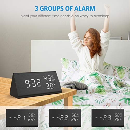 AMIR Digital Alarm Clock, Large Mirror Surface LED Screen Display, Automatic Brightness Control with Snooze, Stylish led Clock with Dual USB Ports for Home, Bedroom Black