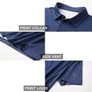 M MAELREG Golf Shirts for Men Dry Fit Short Sleeve Print Performance Moisture Wicking Polo Shirt, Navy Leaf, Medium
