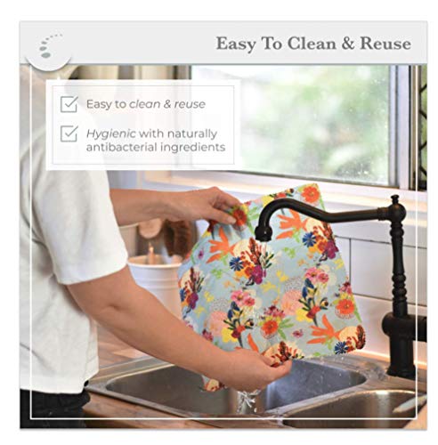 Zenify Earth Beeswax Food Wraps - Set of 3 - Eco Friendly Reusable Food Storage Covers - Australian Owned