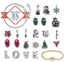 Tongke 24 Days Christmas Advent Calendar Christmas Countdown Calendar 24 Charms with Bracelet Necklace Set Jewelry