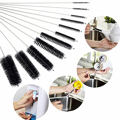 10Pcs Nylon Straw Brush Cleaner Bottle Tube Pipe Small Long Cleaning Kit 2022