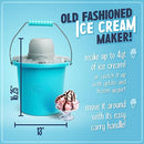 Nostalgia Electric Ice Cream Maker - Old Fashioned Soft Serve Ice Cream Machine Makes Frozen Yogurt or Gelato in Minutes - Fun Kitchen Appliance - Aqua - 4 Quart