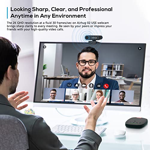 2K Webcam No Mic with Privacy Cover, USB Web Cam for Computer and Laptop Plug & Play, Web Camera Without Audio, 78° Wide-Angle,for Streaming and Conferencing,Compatible Skype Zoom YouTube