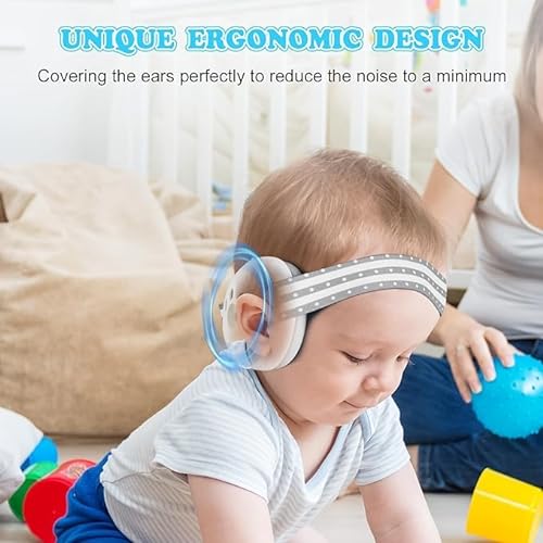 Baby Ear Protection, Noise Cancelling Headphones for Babies, Noise Reduction Earmuffs for Infant and Toddlers up to 36 Months (Grey)