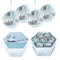 Invero 14 Piece Frosted Snow Village Christmas Theme Decoupage Baubles Set - Ideal for all Types of Christmas Trees or General Home Decoration - Includes Gift Storage Box