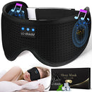 Sleep Headphones Sleep Mask with Bluetooth Headphones, LC-dolida Eye Mask for Sleeping Eye Pillow Sleeping Headphones for Side Sleepers Thin Speaker Cool Gadgets Gifts for Men (Black)