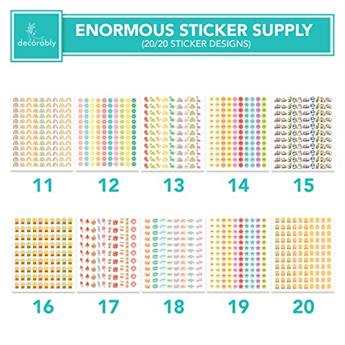 6492 Tiny Stickers for Kids Classroom - 60 Sticker Sheets of Small Stickers for Kids Reward Chart, Little Stickers for Teachers, Small Reward Stickers Small, Reward Chart Stickers, Kids Stickers