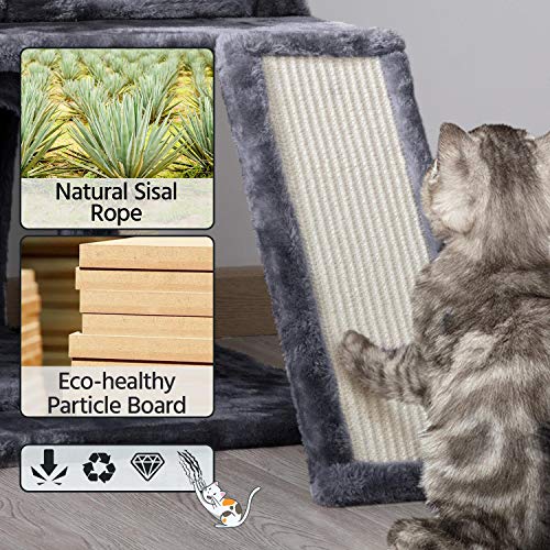 Yaheetech Cat Tree for Indoor Cats, 36in Cat Tower Cat Condo w/Extra Large Perch, Scratching Posts, Scratching Board, Dangling Ball, Cat Play Tower for Cats and Kittens