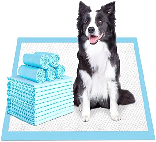 Pet Training Pads Leak-Proof and Super Absorbent Dog Pee Pads for Dogs, Puppies, Cats, Rabbits, Disposable Fast Drying Pee Mats for Housetraining (60 * 45cm, Blue, 50pcs)