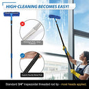 VITEVER Professional 69'' Window Squeegee Cleaner Tool with Extension Pole, 2-in-1 Squeegee for Window Cleaning Kit with Scrubber and Rotating Head, 1 Blade 2 Scrubber