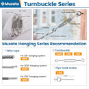 Muzata 5Pack M4 Turnbuckle Hook and Eye T304 Stainless Steel for Cable Railing Wire Rope Hardware Kit Tension Heavy Duty Hanging Sun Shade Sail String Light CN09