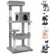 BEASTIE Cat Tree 143cm Multi-Level Cat Tower with Scratching Posts, Sisal-Covered Cat Scratcher Tower with Plush Perch, Cat Condo Play House Wood Furniture for Kittens Climbing and Rest(Light Grey)