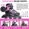 ITurnGlow Kids and Adults Adjustable Inline Skates with Full Light Up Wheels, Safe and Smooth Beginner Rollerblades for Girls and Boys, Men and Women
