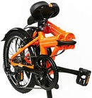 ZiZZO Via 20” Folding Bike-Lightweight Aluminum Frame Genuine Shimano 7-Speed 26lb (Metallic Orange)