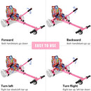 LJX Hoverboard Seat Attachment, Go Kart, Hoverboard Accessories for 6.5” 8” 10” Two Wheel Self Balancing Scooter, Suitable for Kids & Adults(Pink)