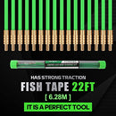 FTIHTRY 22FT Fiberglass Running Electrical Wire Cable Glow Rods Wire Pulling, Fish Rods Electrical Kit with 8 Different Attachments and Fish Tape Wire Puller Kit Green 002