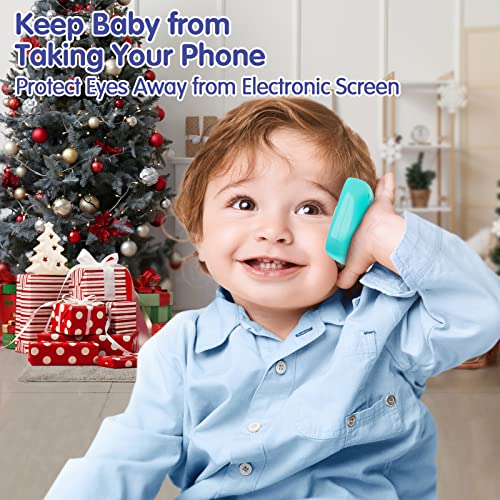 Baby Toys 6-12 Months Baby Toys for 1 Year Old Boy Gifts, 15 Functions Baby Kids Toys Phone with Music & Lights, 1 Year Old Toys for 1 + Year Old Boy Girl, 1 Year Old Boy Toddler Toys Baby Boy Toys 12-18 Months - Blue Cyan