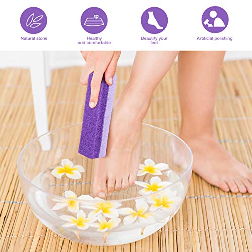 HEALIFTY 2Pcs Foot Pumice Stone Exfoliator Pedicure File Block Callus Remover Scrubber (Purple)