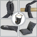 WBHome Extra Large Hammock Chair Swing with Hardware Kit, Hanging Macrame Chair Cotton Canvas, Include Carry Bag & Two Soft Seat Cushions, for Bedroom Indoor Outdoor, Max. Weight 330 Lbs (Grey)
