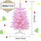 Gloreyan 2FT Artificial Christmas Tree Pink Tabletop Christmas Tree with Plastic Stand Mini Xmas Pine Tree for Party Supplies Indoor Outdoor Holiday Home Decoration (Pink)