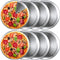 8 Pieces Pizza Pans Bulk Stainless Steel Pizza Pans Round Bakeware Pizza Trays for Oven Kitchen Baking Home Restaurant Safe Sturdy and Rust Free Reusable Pizza Baking Sheets Dishes Dinner(12 Inch)