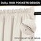 100% Blackout Shield Linen Blackout Curtains 108 Inches Long 2 Panels Set, Clip Rings/Rod Pocket Blackout Curtains, Black Out Curtains & Drapes for Bedroom, 50 inches Wide Each Panel, Cream