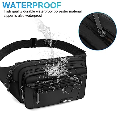 CXWMZY Waist Pack Bag Fanny Pack for Men&Women Hip Bum Bag with Large  Capacity Waterproof Adjustable Strap Suitable for Outdoors Workout  Traveling Casual Running Hiking Cycling Dog Walking (Black) : :  Sports