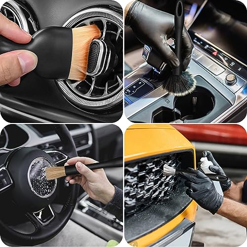 WD&CD 7 Pcs Car Brush Set, Car Interior Clean Brush Tools, Auto Interior Dust Brush, Car Detailing Soft Bristles Brush for Automotive Dashboard, Air Conditioner Vents, Scratch Free