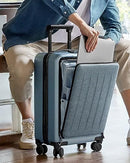 NINETYGO Carry on Luggage with Front Compartment, Airline Approved, 20-Inch Suitcases with Wheels for Trips, Men, Women, 22 X 14 X 9 Inches (Plein Air Blue)