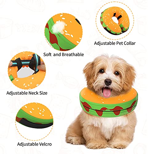 NACOCO Pet Recovery Collar, Inflatable Collar for Dogs & Cats, Protective Inflatable Recovery Cone Collar for After Surgery, Soft Cute E-Collar for Dogs, Adjustable Waterproof Pet Recovery Cone