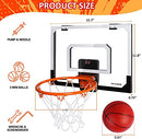 Basketball Hoop Indoor with Scoreboard, Cheer Sound Effect, 3 Balls, 2 Play Modes, Over The Door Mini Basketball Hoop for Kids Adults, Gift Package