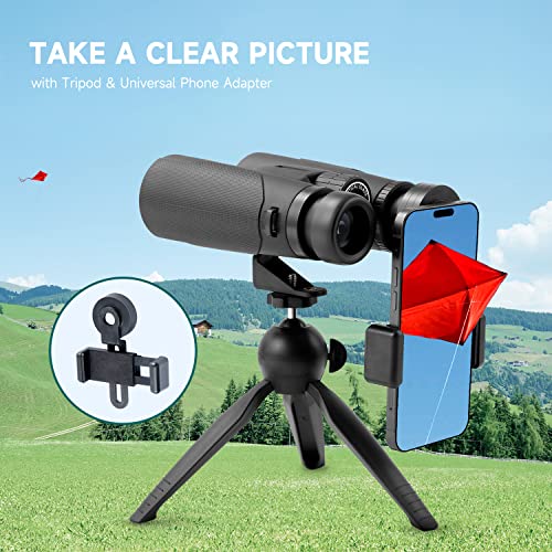 Yamdrok 12X42 HD Compact Binoculars with Harness Strap/Tripod/Phone Adapter for Photography, BAK4 Prism Binoculars with FMC Lenses, Clear and Bright View for Concert, Bird Watching, Hiking, Sports