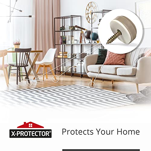 Chair Glides X-PROTECTOR – 25 mm Furniture Glides 8 pcs – Best Screw-On Furniture Sliders – Premium Chair Leg Floor Protectors – Slide Effortlessly with Chair Leg Pads That Protect Your Floor!