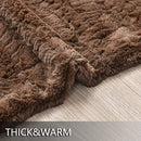 YUSOKI Luxury Double Sided Faux Fur Throw Blanket(Without Pillows),Soft Fuzzy Fluffy Cozy Blanket Plush Furry Comfy Warm Blanket for Couch Bed Chair Sofa Bedroom Men Boys Gift(Brown,50" x 63")