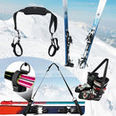 Cosmos Ski and Boot Carrier Strap Ski Poles Boots Skiing Accessory Carry Set, Adjustable Ski Shoulder Sling with Cushioned Ski Holder for Snowboard, Skis, Boots, Ice Skates, Rollerblades and Scooter, Black, One Size