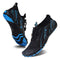 Water Shoes for Men Barefoot Quick-Dry Aqua Sock Outdoor Athletic Sport Shoes for Kayaking, Boating, Hiking, Surfing, Walking, M-black/Blue, 12 Women/11 Men